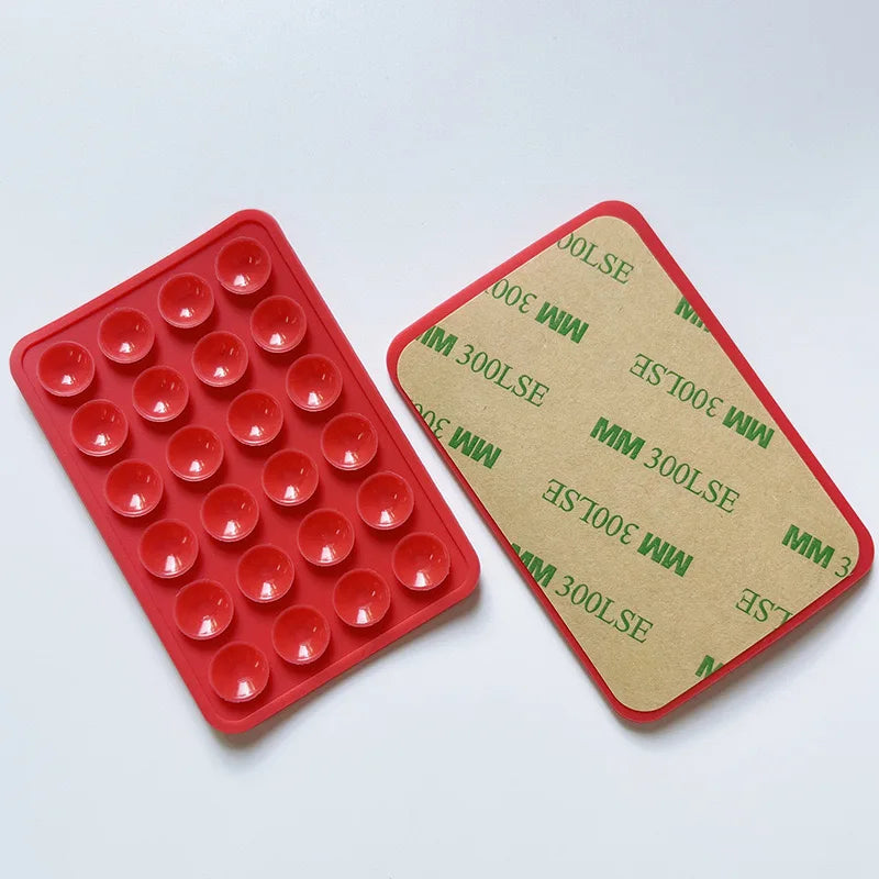 Double Side Silicone Suction Pad For Mobile Phone Holder Fixture Suction Cup Backed Adhesive Rubber Sucker Pad For Fixed Pad