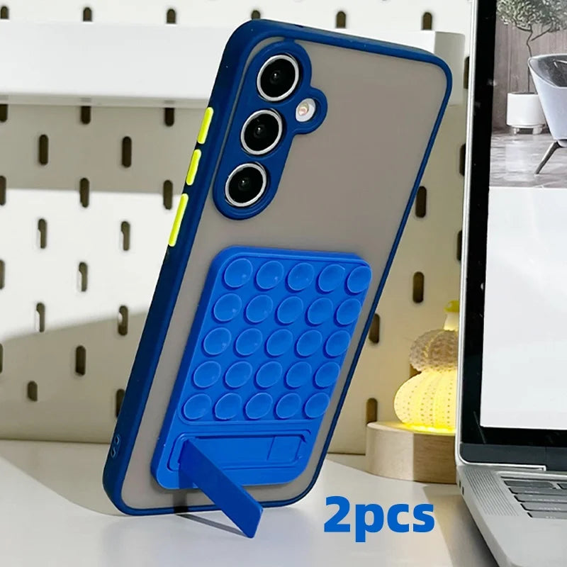 1/2PCS Double Side Silicone Pad For Mobile Phone Fixture Suction Cup Backed Adhesive Silicone Rubber Sucker Pad For Fixed Pad