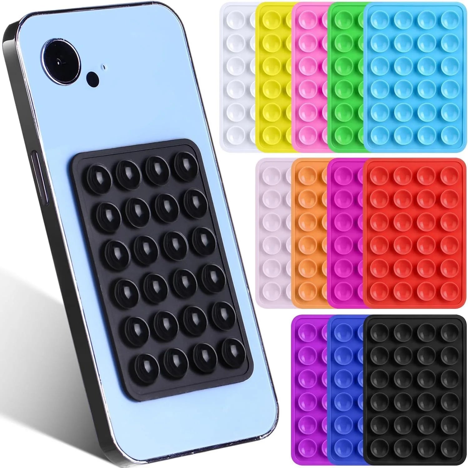 Double Side Silicone Suction Pad For Mobile Phone Holder Fixture Suction Cup Backed Adhesive Rubber Sucker Pad For Fixed Pad