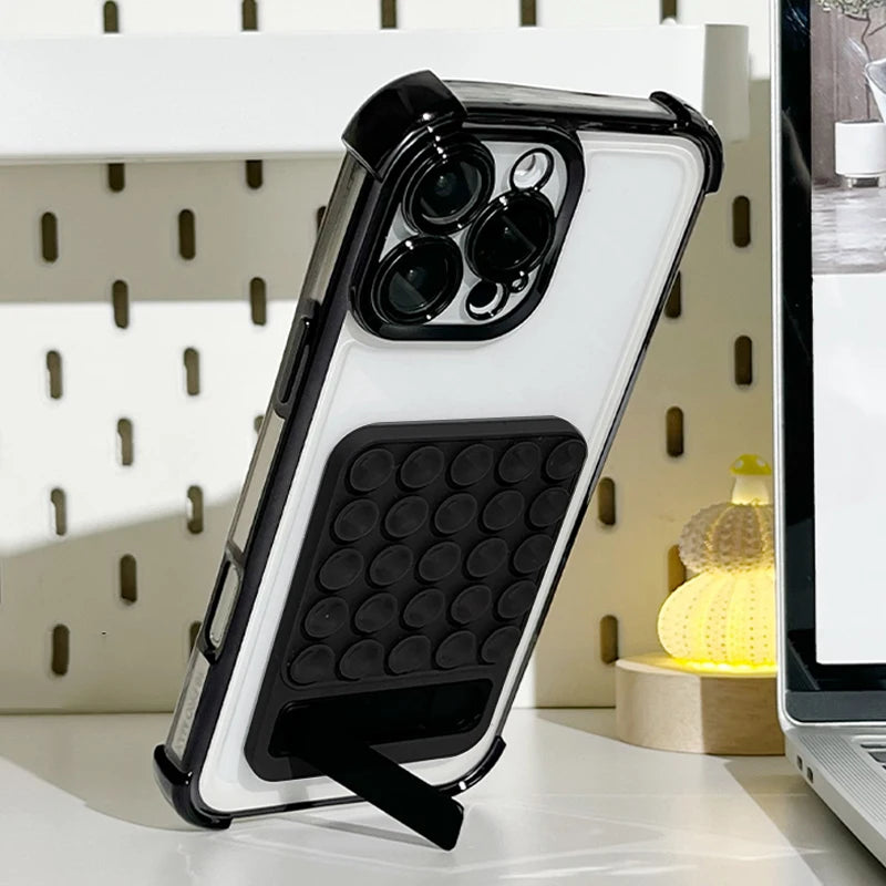 1/2PCS Double Side Silicone Pad For Mobile Phone Fixture Suction Cup Backed Adhesive Silicone Rubber Sucker Pad For Fixed Pad