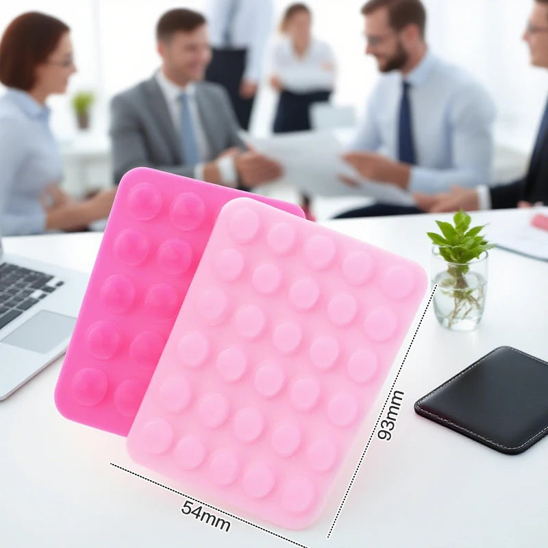 Prevents your phone from slipping or falling. Strong hold on most surfaces—no glue, no mess