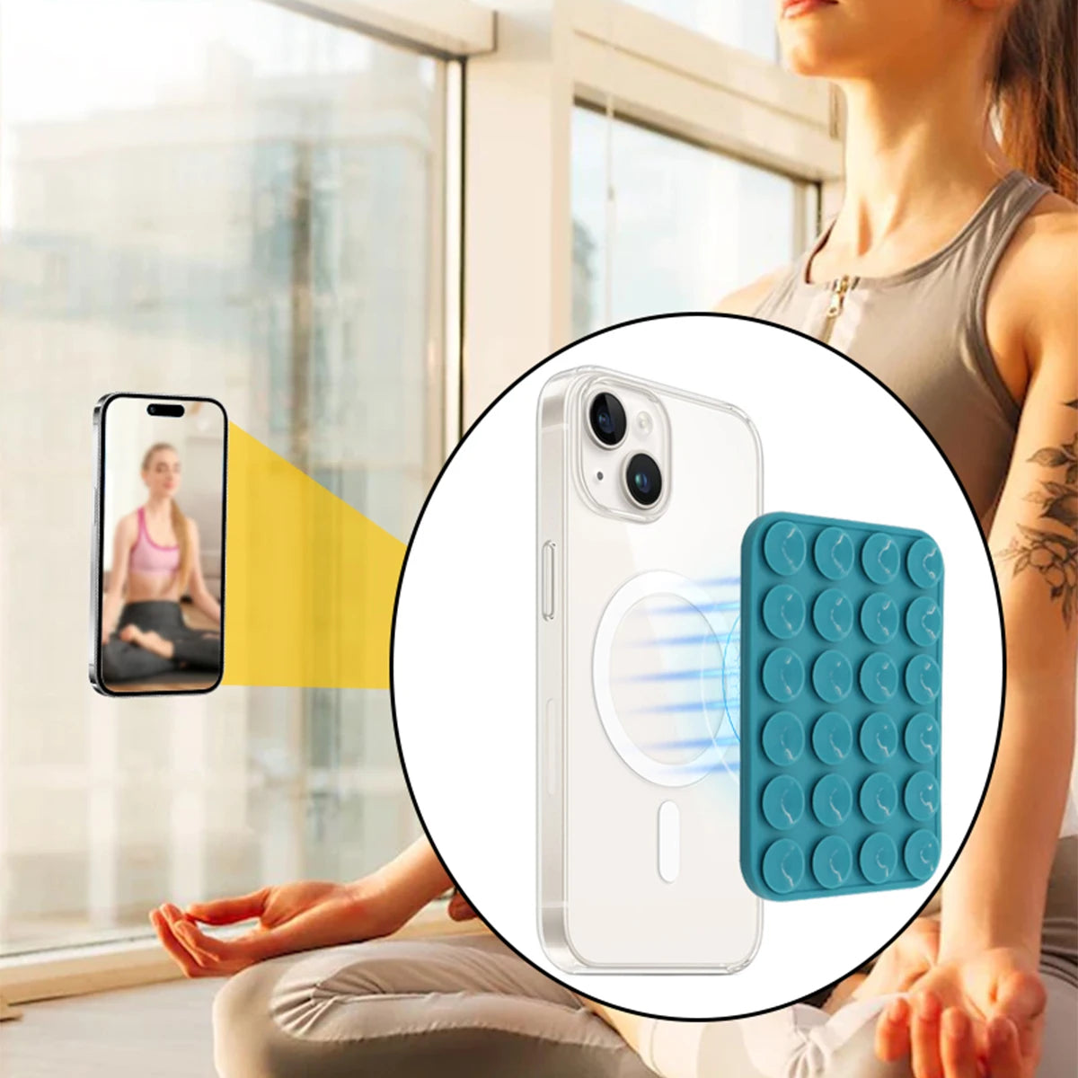 Double Side Silicone Suction Pad For Mobile Phone Fixture Suction Cup Backed Adhesive Silicone Rubber Sucker Pad For Fixing Tool